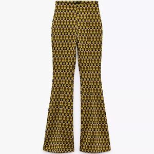 Zara Multicolor Geometric Flare Pants